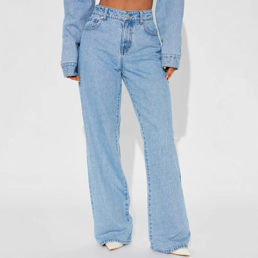 Love Pocket High Waist Loose Jeans